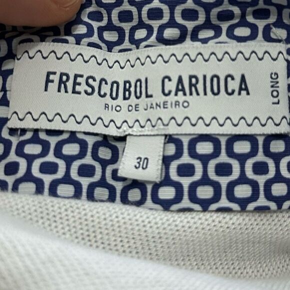 Frescobol Carioca swim Shorts in Blue and white Print - Size 30 - Picture 4 of 6